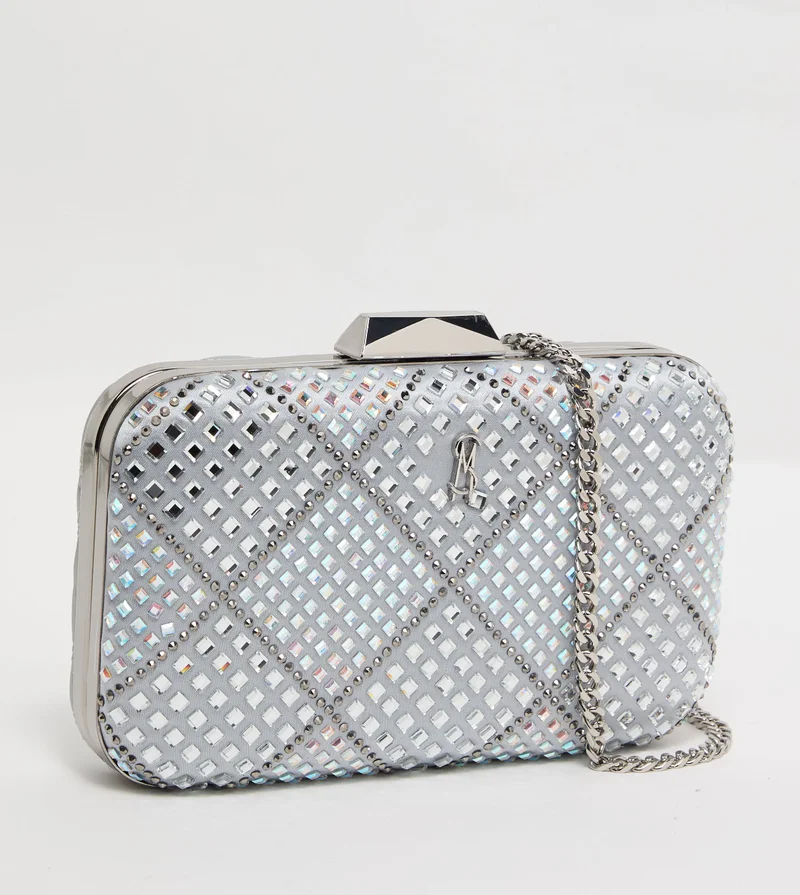 Steve madden badelaid women's silver clutch